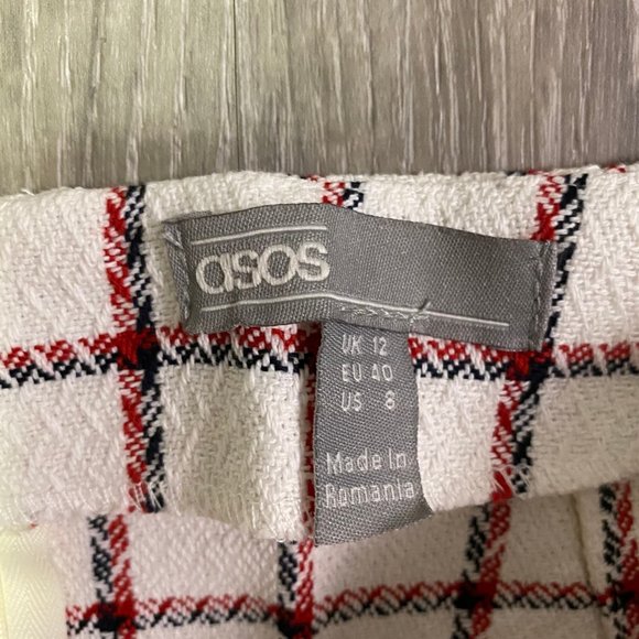 ASOS Wrap Plaid Asymmetrical Mini Skirt NWOT - Picture 4 of 8
